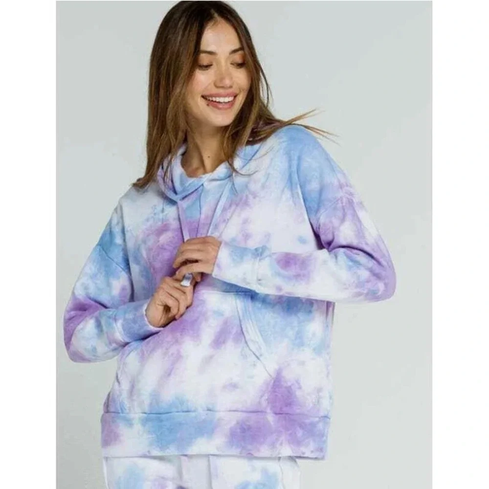 FP Movement by Free People Work It Out Tie Dye Hoodie Sweatshirt Size Large